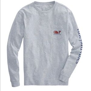 NWT XS L/S Vineyard Vine Football Tee Gray